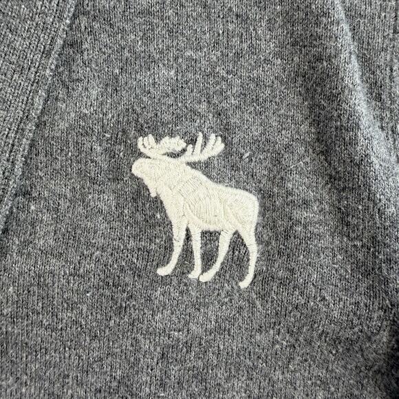 Vtg Y2K Abercrombie Fitch Men XL Cardigan Sweater Cashmere Blend Pockets Preppy - Picture 3 of 11